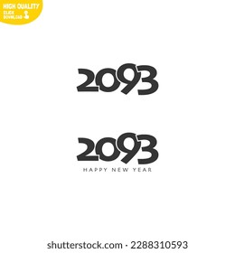 Creative Happy New Year 2093 Logo Design