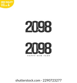 Creative Happy New Year 2098 Logo Design