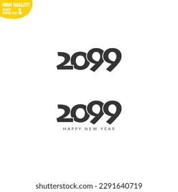 Creative Happy New Year 2099 Logo Design