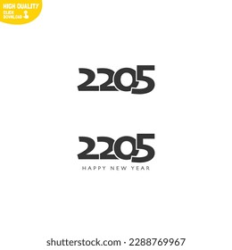 Creative Happy New Year 2205 Logo Design