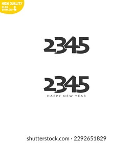 Creative Happy New Year 2345 Logo Design