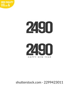 Creative Happy New Year 2490 Logo Design