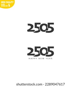 Creative Happy New Year 2505 Logo Design