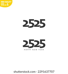Creative Happy New Year 2525 Logo Design