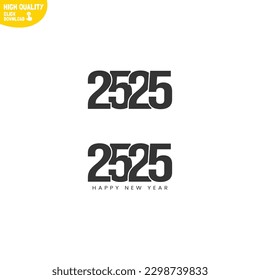 Creative Happy New Year 2525 Logo Design