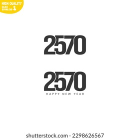 Creative Happy New Year 2570 Logo Design