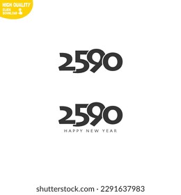 Creative Happy New Year 2590 Logo Design