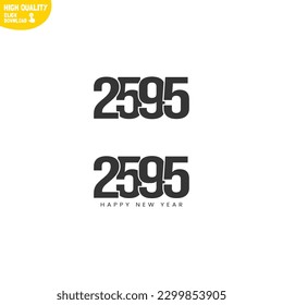 Creative Happy New Year 2595 Logo Design
