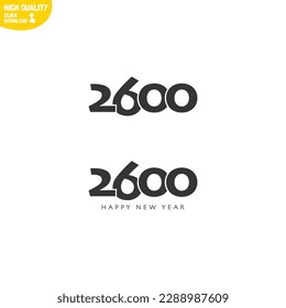 Creative Happy New Year 2600 Logo Design