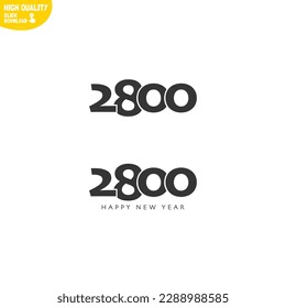 Creative Happy New Year 2800 Logo Design