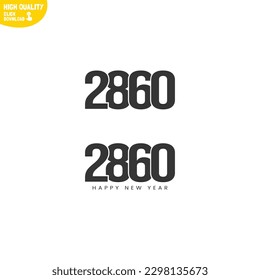 Creative Happy New Year 2860 Logo Design