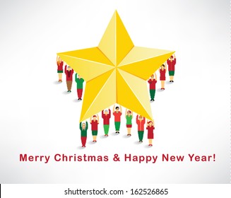 Creative happy new year card vector design