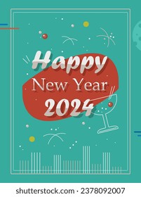 Afiche de Año Nuevo Creativo