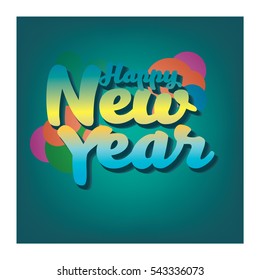 Creative Happy New Year text design 