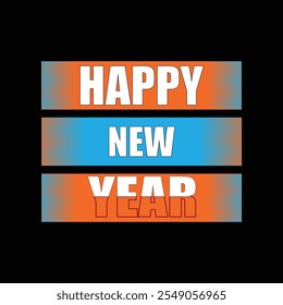 Diseño creativo de la camiseta de la tipografía del año nuevo feliz.