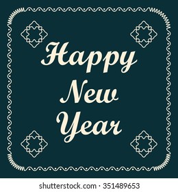 Creative happy new year vintage design. Vector illustration.