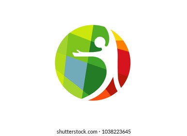 Creative Happy Person Symbol Hope Logo Design Illustration 