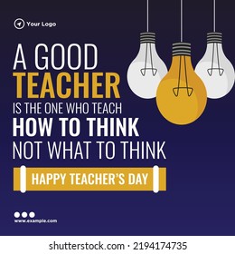 Creative happy teacher's day banner design template.