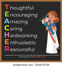 Creative happy teacher's day banner design template.