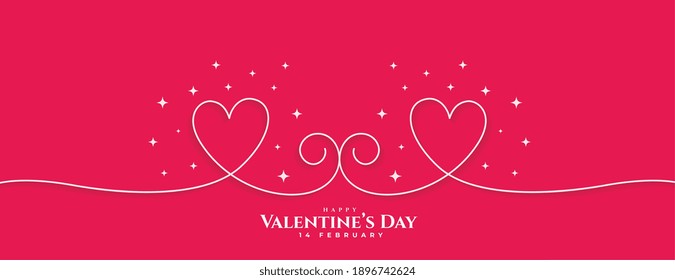 creative happy valentines day line hearts banner