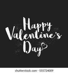 Creative Happy Valentine's Day Typographical Background with grunge effects.