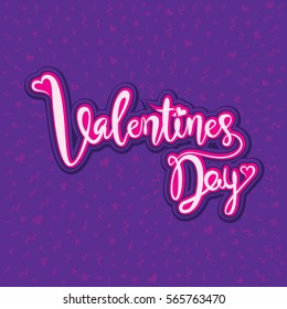 creative happy valentine's day typography with star, arrow, heart shape background greeting design