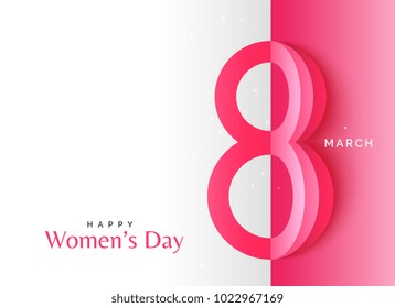 creative happy women's day background with origami style art