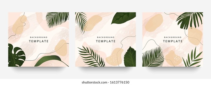 Creative hard paint cover design backgrounds vector. Minimal trendy style organic shapes pattern with copy space for text design for invitation, Party card,Social Highlight Covers and stories page