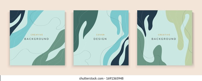 Creative hard paint cover design backgrounds vector. Minimal trendy style organic shapes pattern with copy space for text design for invitation, Party card,Social Highlight Covers and stories page