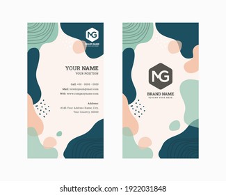 Vector de fondo de diseño de cubierta de pintura dura creativa. Patrón de formas orgánicas de estilo minimalista con espacio de copia para texto. diseño vertical del diseño de la plantilla de la tarjeta de visita. 