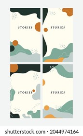Creative hard paint cover design backgrounds vector. Minimal trendy style organic shapes pattern with copy space for text design for invitation, Party card,Social Highlight Covers and stories page