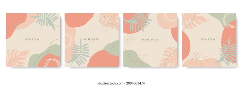 Vector de fondo de diseño de cubierta de pintura dura creativa. Estilo de moda minimo patrón de formas orgánicas con espacio de copia para el diseño de texto para invitación, tarjeta de fiesta, portadas de resaltado social y página de historias