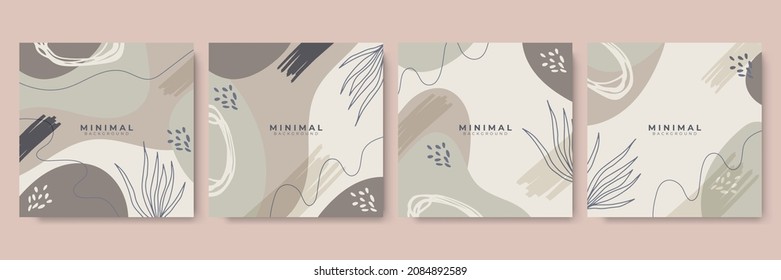 Vector de fondo de diseño de cubierta de pintura dura creativa. Estilo de moda minimo patrón de formas orgánicas con espacio de copia para el diseño de texto para invitación, tarjeta de fiesta, portadas de resaltado social y página de historias