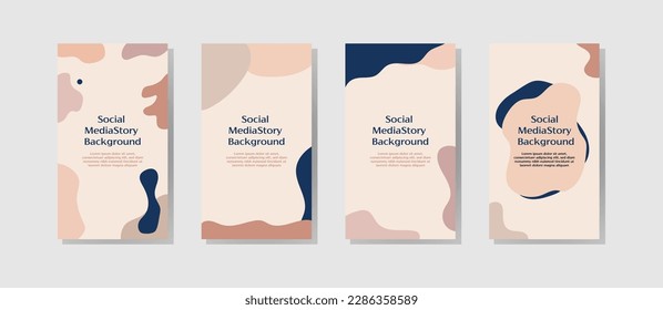 Creative hard paint cover design backgrounds vector. Minimal trendy style organic shapes pattern with copy space for text design for invitation, Party card,Social Highlight Covers and stories page