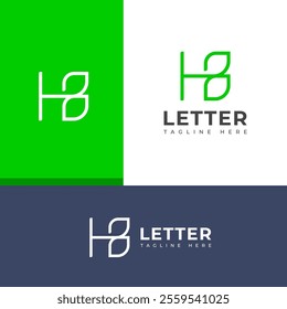 Creative HB, BH letter logo design template elements. Modern abstract digital alphabet letter logo