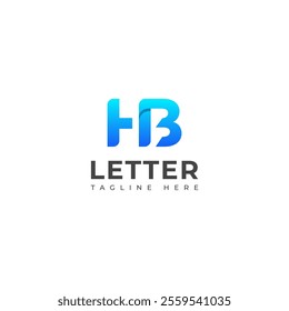 Creative HB, BH letter logo design template elements. Modern abstract digital alphabet letter logo