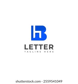 Creative HB, BH letter logo design template elements. Modern abstract digital alphabet letter logo