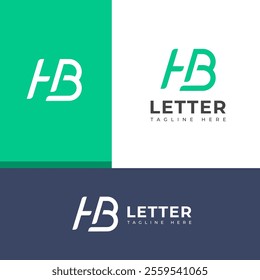 Creative HB, BH letter logo design template elements. Modern abstract digital alphabet letter logo