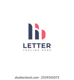 Creative HB, BH letter logo design template elements. Modern abstract digital alphabet letter logo