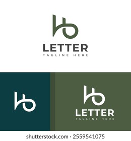 Creative HB, BH letter logo design template elements. Modern abstract digital alphabet letter logo
