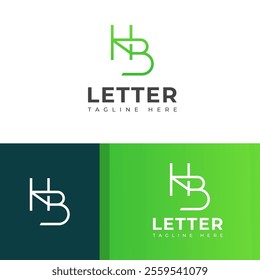 Creative HB, BH letter logo design template elements. Modern abstract digital alphabet letter logo