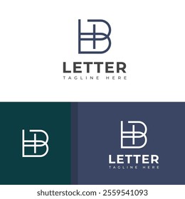 Creative HB, BH letter logo design template elements. Modern abstract digital alphabet letter logo