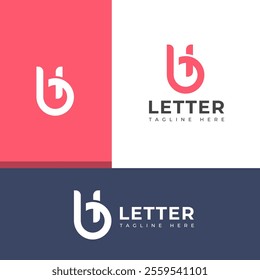 Creative HB, BH letter logo design template elements. Modern abstract digital alphabet letter logo