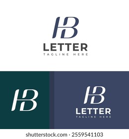 Creative HB, BH letter logo design template elements. Modern abstract digital alphabet letter logo