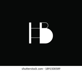 plantilla vectorial de diseño de logotipo de letras HB creativas