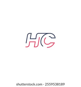 Creative HC, CH letter logo design template elements. Modern abstract digital alphabet letter logo.