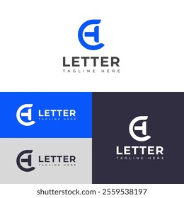 Creative HC, CH letter logo design template elements. Modern abstract digital alphabet letter logo.