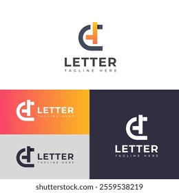 Creative HC, CH letter logo design template elements. Modern abstract digital alphabet letter logo.