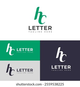 Creative HC, CH letter logo design template elements. Modern abstract digital alphabet letter logo.