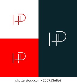 Creative HD, DH letter logo design template elements. Modern abstract digital alphabet letter logo.